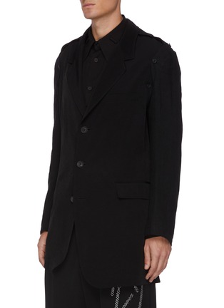 Front View - Click To Enlarge - YOHJI YAMAMOTO - Button Detail Single Breast Jacket
