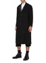 Front View - Click To Enlarge - YOHJI YAMAMOTO - Eye Motif Button Detail Long Coat