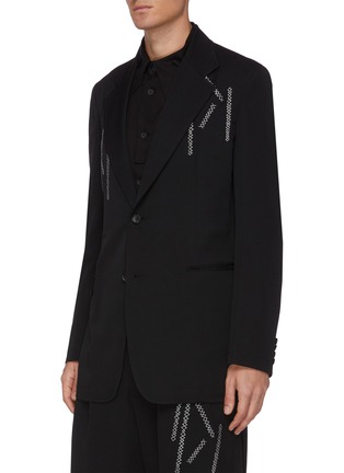 Front View - Click To Enlarge - YOHJI YAMAMOTO - Replica' Embroidered Wool Blazer