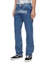 Front View - Click To Enlarge - VETEMENTS - Crystal logo embellished straight cut jeans