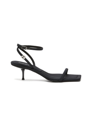 Main View - Click To Enlarge - ALEXANDER WANG - 'Jessie' Crystal Embellished Logo Ankle Nylon Strap Heeled Sandals