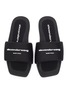 Detail View - Click To Enlarge - ALEXANDER WANG - Branded Strap Squared Toe Nylon Slides