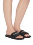Figure View - Click To Enlarge - ALEXANDER WANG - Branded Strap Squared Toe Nylon Slides