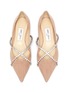 Detail View - Click To Enlarge - JIMMY CHOO - Genevi' criss-cross crystal chain ballerina flats