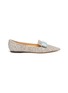 Main View - Click To Enlarge - JIMMY CHOO - Gala' coarse glitter pointed toe flats