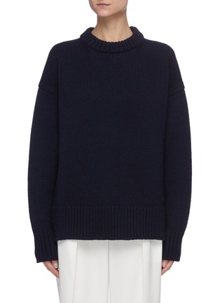 Main View - Click To Enlarge - THE ROW - 'Ophelia' Rib Trim Wool Cashmere Blend Sweater