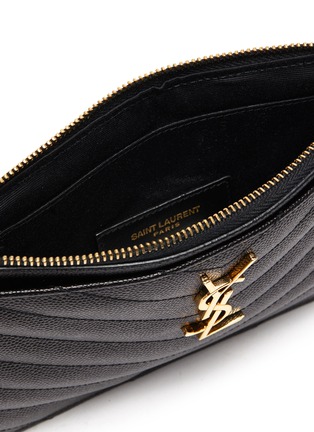 Detail View - Click To Enlarge - SAINT LAURENT - Monogram grain calfskin leather pouch