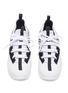 Detail View - Click To Enlarge - PIERRE HARDY - 'Trek Com' stripe mesh leather sneakers