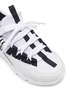 Detail View - Click To Enlarge - PIERRE HARDY - 'Trek Com' stripe mesh leather sneakers