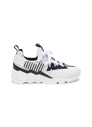 Main View - Click To Enlarge - PIERRE HARDY - 'Trek Com' stripe mesh leather sneakers