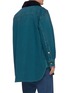 Back View - Click To Enlarge - LOEWE - Logo Patch Shearling Collar Dyed Denim Jacket