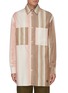 Main View - Click To Enlarge - LOEWE - Double Chest Pocket Stripe Wool Cotton Blend Shirt