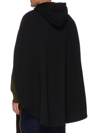 Back View - Click To Enlarge - LOEWE - Tassel drawstring logo embroidered oversized cape hoodie