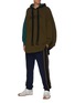 Figure View - Click To Enlarge - LOEWE - Tassel drawstring logo embroidered oversized cape hoodie