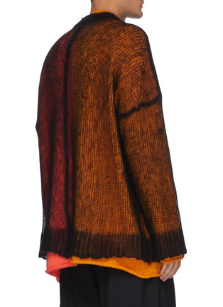 Back View - Click To Enlarge - LOEWE - Sheer overlay colourblock mohair sweater
