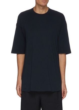 Main View - Click To Enlarge - LOEWE - Anagram embroidered asymmetric T-shirt