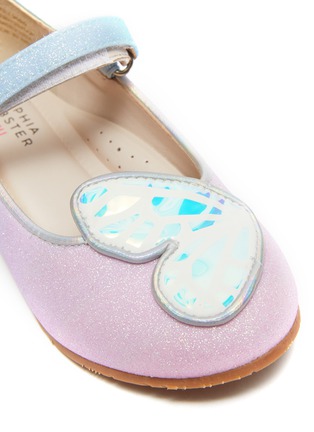 Detail View - Click To Enlarge - SOPHIA WEBSTER - Iridescent Butterfly Motif Toddler Glitter Ballerina Flats