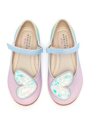 Figure View - Click To Enlarge - SOPHIA WEBSTER - Iridescent Butterfly Motif Toddler Glitter Ballerina Flats