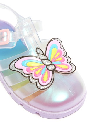 Detail View - Click To Enlarge - SOPHIA WEBSTER - Butterfly Unicorn Motif Transparent Toddler and Kids Jelly Caged Sandals