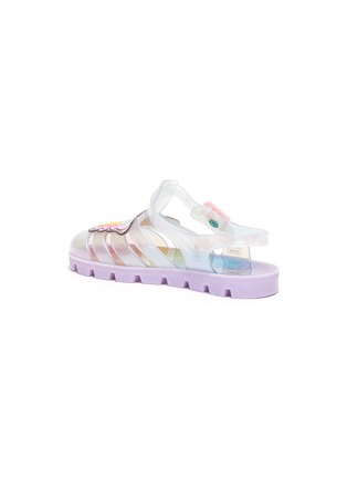 Detail View - Click To Enlarge - SOPHIA WEBSTER - Butterfly Unicorn Motif Transparent Toddler and Kids Jelly Caged Sandals