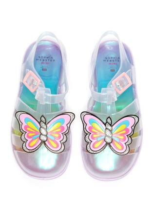 Figure View - Click To Enlarge - SOPHIA WEBSTER - Butterfly Unicorn Motif Transparent Toddler and Kids Jelly Caged Sandals