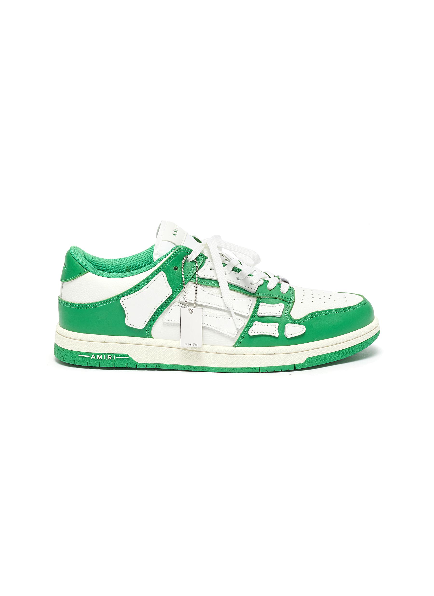 Amiri Men's Skeleton Bone Low-top Sneakers In Green,white