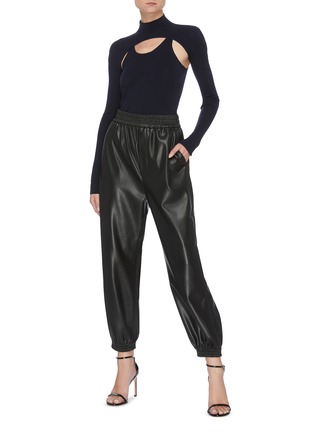 Figure View - Click To Enlarge - DION LEE - Rib knit tank turtleneck hybrid top
