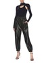 Figure View - Click To Enlarge - DION LEE - Rib knit tank turtleneck hybrid top
