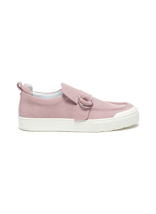 Main View - Click To Enlarge - PIERRE HARDY - 'Ollie' buckle detail suede sneakers