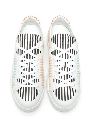 Detail View - Click To Enlarge - PIERRE HARDY - '104' stripe leather sneakers
