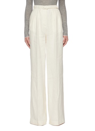 Main View - Click To Enlarge - GABRIELA HEARST - Vargas' Belted Full-length Wide Leg Pants
