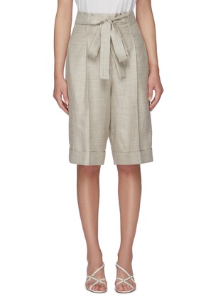 Main View - Click To Enlarge - GABRIELA HEARST - Judy' Double Belt Loop Wool Silk Linen Shorts