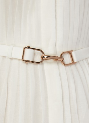 Detail View - Click To Enlarge - GABRIELA HEARST - Erella' Belted Pleat Silk Virgin Wool Blend Shirt Dress