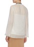 Back View - Click To Enlarge - GABRIELA HEARST - Leather Neck Sheer Silk Cotton Blouse