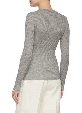 Back View - Click To Enlarge - GABRIELA HEARST - Browning' Rib Knit Cashmere Silk Blend Sweater