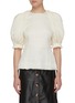 Main View - Click To Enlarge - GABRIELA HEARST - 'Bonnie' Pleated Balloon Sleeve Linen Blouse