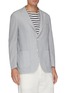 Front View - Click To Enlarge - RING JACKET - Notch Lapel Stripe Wool Blazer