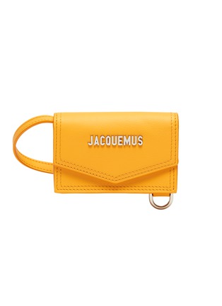 Main View - Click To Enlarge - JACQUEMUS - 'Le Porte Azur' Logo Plaque Shoulder Strap Leather Cardholder