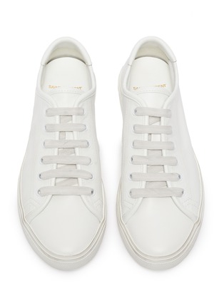 Detail View - Click To Enlarge - SAINT LAURENT - 'Malibu' logo print sole leather sneakers