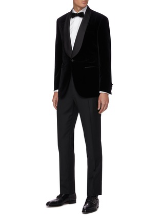 Figure View - Click To Enlarge - BRIONI - Shawl satin lapel tuxedo blazer