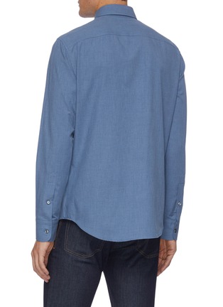 Back View - Click To Enlarge - BRIONI - Twill chambray mélange shirt