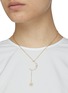 Figure View - Click To Enlarge - CZ BY KENNETH JAY LANE - Celestial Moon cubic zirconia drop necklace