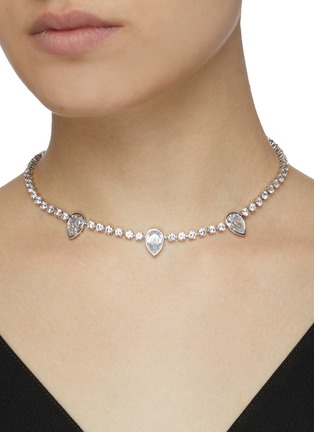 Figure View - Click To Enlarge - CZ BY KENNETH JAY LANE - Pear cubic zirconia tennis necklace