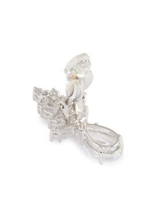 Detail View - Click To Enlarge - CZ BY KENNETH JAY LANE - Foliate cubic zirconia drop clip earrings