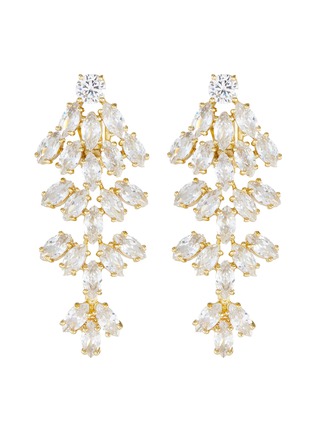 Main View - Click To Enlarge - CZ BY KENNETH JAY LANE - Cluster marquise cubic zirconia clip earrings