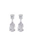 Main View - Click To Enlarge - CZ BY KENNETH JAY LANE - Double pear cut cubic zirconia drop earrings
