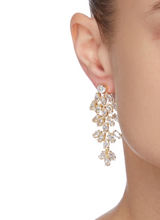 Figure View - Click To Enlarge - CZ BY KENNETH JAY LANE - Cluster leaf cubic zirconia statement earrings