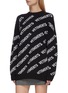 Front View - Click To Enlarge - VETEMENTS - Diagonal All-over Logo Knit Wool Cashmere Blend Sweater