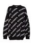 Main View - Click To Enlarge - VETEMENTS - Diagonal All-over Logo Knit Wool Cashmere Blend Sweater