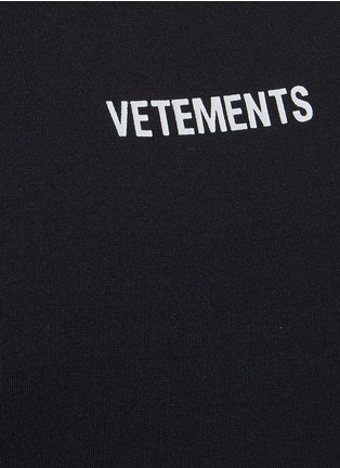 Detail View - Click To Enlarge - VETEMENTS - Logo Print Sleeveless Bodycon Mini Dress